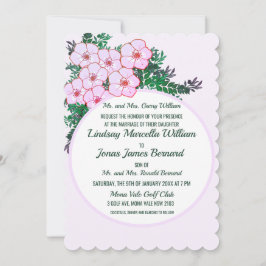 Pink Anemone Grüne Blumenzwiebeleinladung Einladung