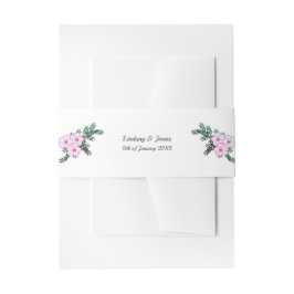 Pink Anemone Grüne Floral Wedding Bands Einladungsbanderole