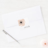 Pink-Anemone-Hochzeitsticker Quadratischer Aufkleber (Umschlag)