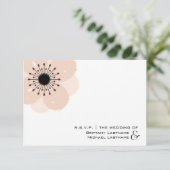 Pink Anemone Moderne Wedding R.S.V.P. RSVP Karte (Stehend Vorderseite)