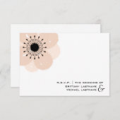 Pink Anemone Moderne Wedding R.S.V.P. RSVP Karte (Vorne/Hinten)