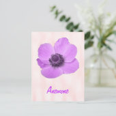 Pink-Anemone-Postkarte für Girl-Pink Postkarte (Stehend Vorderseite)