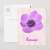 Pink-Anemone-Postkarte für Girl-Pink Postkarte (Vorne/Hinten)