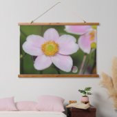 Pink Anemone Wandteppich Mit Holzrahmen (Schlafzimmer)