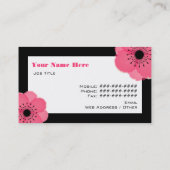 Pink-Anemonen-AllzweckVisitenkarte Visitenkarte (Rückseite)