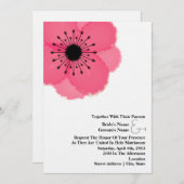 Pink-Anemonen-Hochzeit: Zusammen mit Eltern Einladung (Vorne/Hinten)