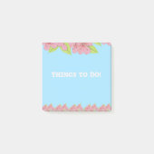 Pink Anemones Dinge tun, um blaue Post-it-Notizen Post-it Klebezettel (Vorderseite)