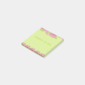 Pink Anemones Dinge tun, um grüne Post-it-Notizen Post-it Klebezettel (angewinkelt)