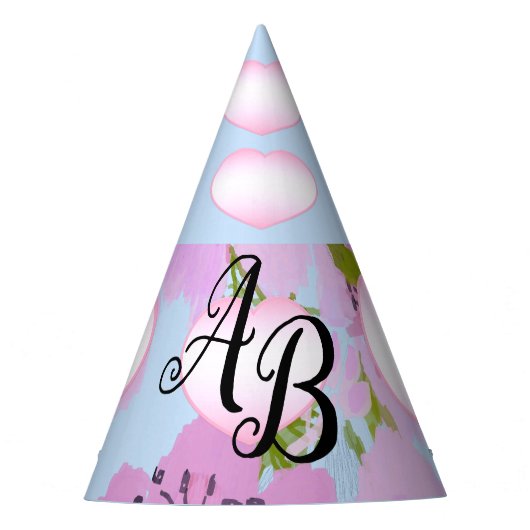 Pink Anemones Liebe Garden Party Hut Partyhütchen (Vorderseite)