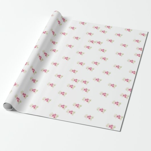 Pink Anemones Wrapping Paper Geschenkpapier (Ungerollt)