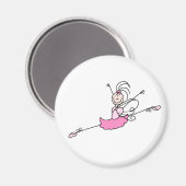 Pink Angel Ballerina Magnet (Vorderseite/Rückseite)