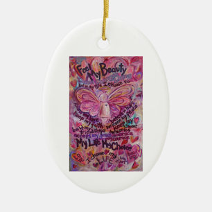 Pink Angel Cancer Gedicht Kunst Geschenk Ornament