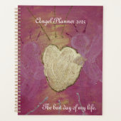 Pink angel gold heart planner planer (Vorderseite)