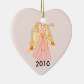 Pink Angel Heart Baby's 1. Weihnachten Keramikornament (Rechts)
