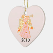Pink Angel Heart Baby's 1. Weihnachten Keramikornament (Links)