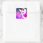 Pink Angel Moon Stars Kunst von Kristy McAdams Quadratischer Aufkleber (Tasche)
