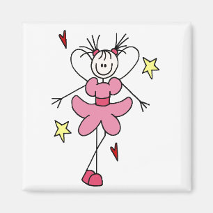 Pink Angel Strichmännchen Magnet