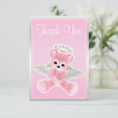 Pink Angel Teddy Bear Danke Baby Dusche (Stehend Vorderseite)