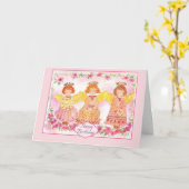 Pink Angel Watercolor Rose Blume Glückwunsch Gebur Karte (Gelbe Blume)