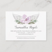 Pink Angel Wings Floral Business Cards Begleitkarte (Vorderseite)