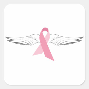 Pink Angel Wings Quadratischer Aufkleber