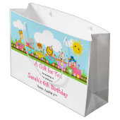 Pink Animal Circus Kindergeburtstag Vielen Dank Große Geschenktüte (Rückseite Schrägansicht)