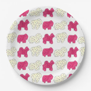 Pink Animal Crackers Cookies Circus Geburtstagspar Pappteller