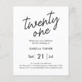 Pink Animal Print 21. Geburtstag Einladung (Vorderseite)