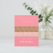 Pink Animal Print Birthday Einladung (Stehend Vorderseite)