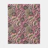Pink Animal Print Fusion - Nahtloses Muster Fleecedecke (Vorderseite)