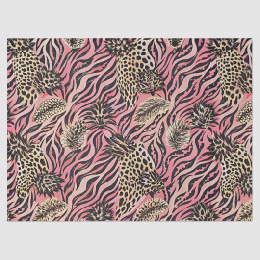 Pink Animal Print Fusion - Nahtloses Muster Seidenpapier (Vorderseite)
