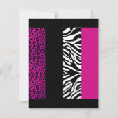 Pink Animal Print Party Einladung (Rückseite)