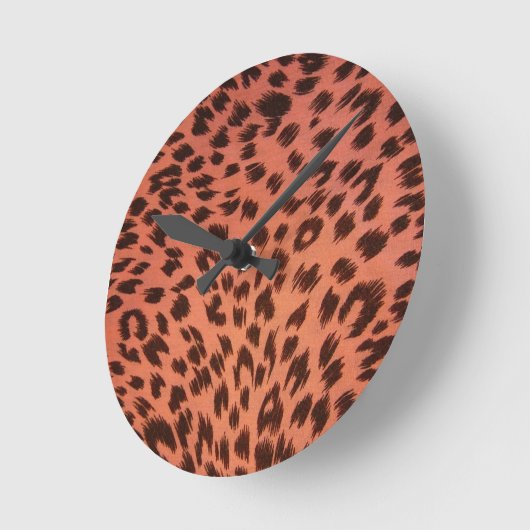 PINK ANIMAL PRINT RUNDE WANDUHR (Winkel)