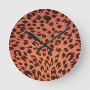 PINK ANIMAL PRINT RUNDE WANDUHR