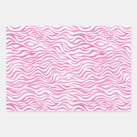 Pink Animal Prints: Leopard, Cheetah & Zebra Geschenkpapier Set (Vorderseite 3)