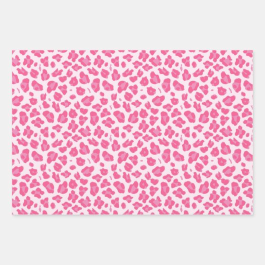 Pink Animal Prints: Leopard, Cheetah & Zebra Geschenkpapier Set (Vorderseite)