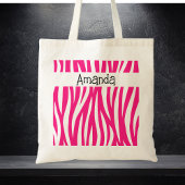 Pink Animal Striped Tote Tragetasche