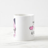 Pink Anime Girl in Cat Ohr Kopfhörer Kaffeetasse (Mittel)
