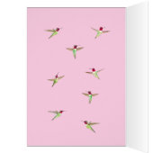 Pink Anna’s Hummingbirds Birthday Card (Innen (Links))