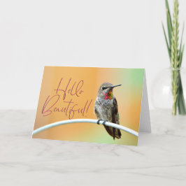 Pink Anna's Hummingbird Foto Hello Beautiful Card Dankeskarte