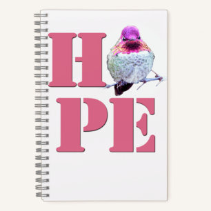 Pink Anna's Hummingbird Foto HOPE 8x5 Notebook Notizblock