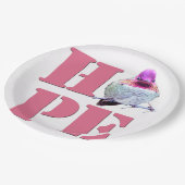 Pink Anna's Hummingbird Foto HOPE Papierplatte Pappteller (Schrägansicht)