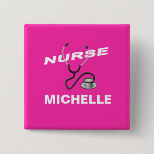 PINK Anpassbare Namenskurse Button