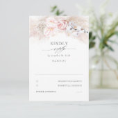 Pink Anthuriums and Pampas Grass Wedding RSVP Karte (Stehend Vorderseite)