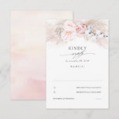Pink Anthuriums and Pampas Grass Wedding RSVP Karte (Vorne/Hinten)