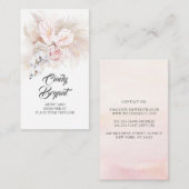 Pink Anthuriums Pampas Grass und Dusty Pink Roses Visitenkarte (Vorne/Hinten)