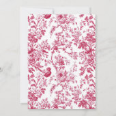 Pink Antique Chinoiserie Babydusche Einladung (Rückseite)