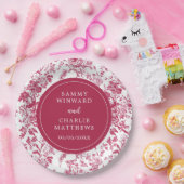 Pink Antique Chinoiserie Hochzeit Pappteller (Party)