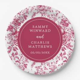 Pink Antique Chinoiserie Hochzeit Pappteller