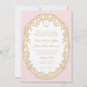 Pink Antique Paris Monogram Invitation Einladung (Vorderseite)